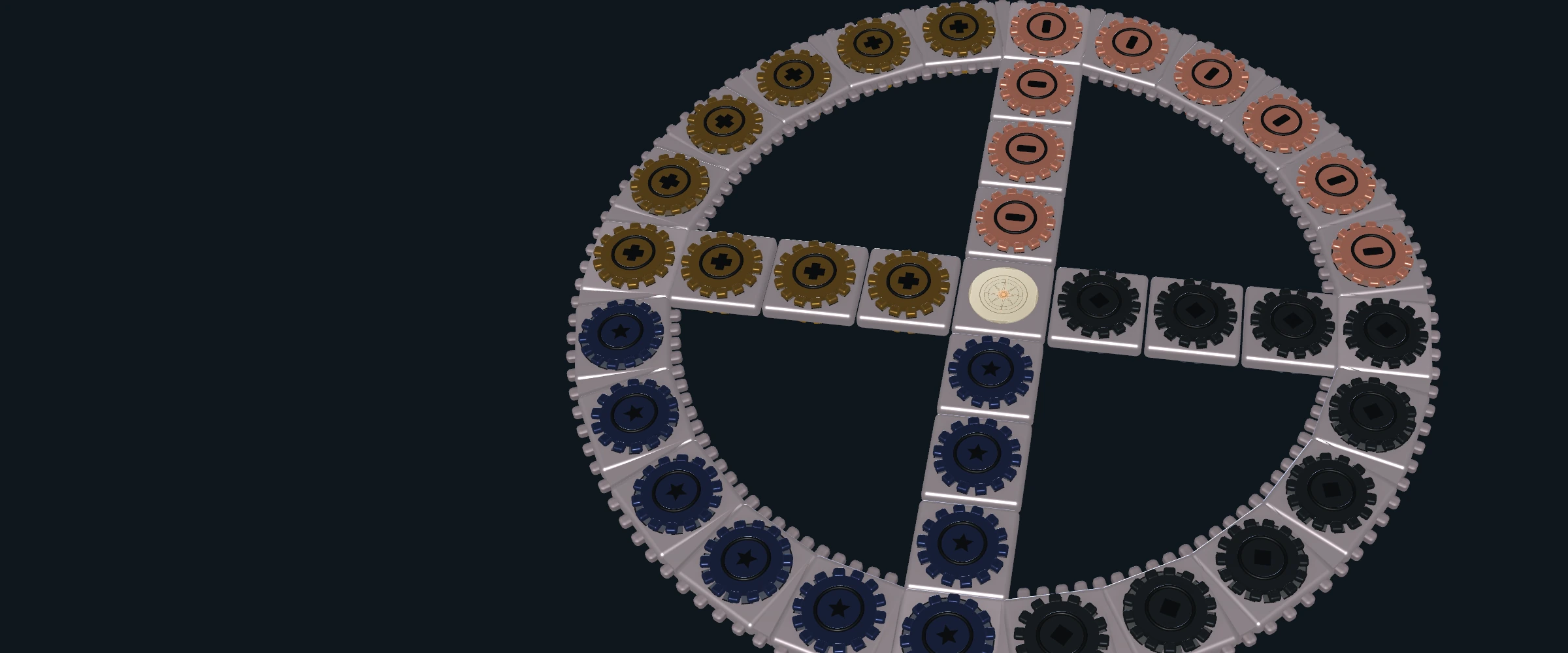The Roselathe mechanism at full difficulty — rose-toned machined plates, the rim of gears, and the four crossed spokes