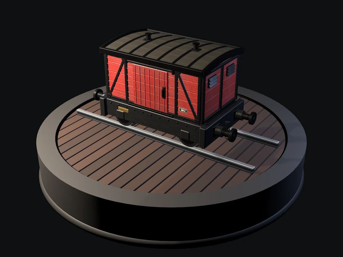The TurnRake box van on the inspection turntable