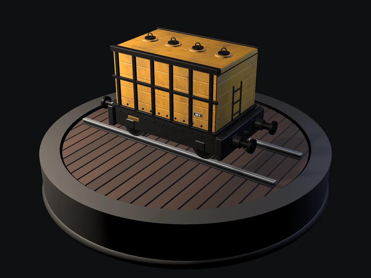 The TurnRake grain hopper on the inspection turntable