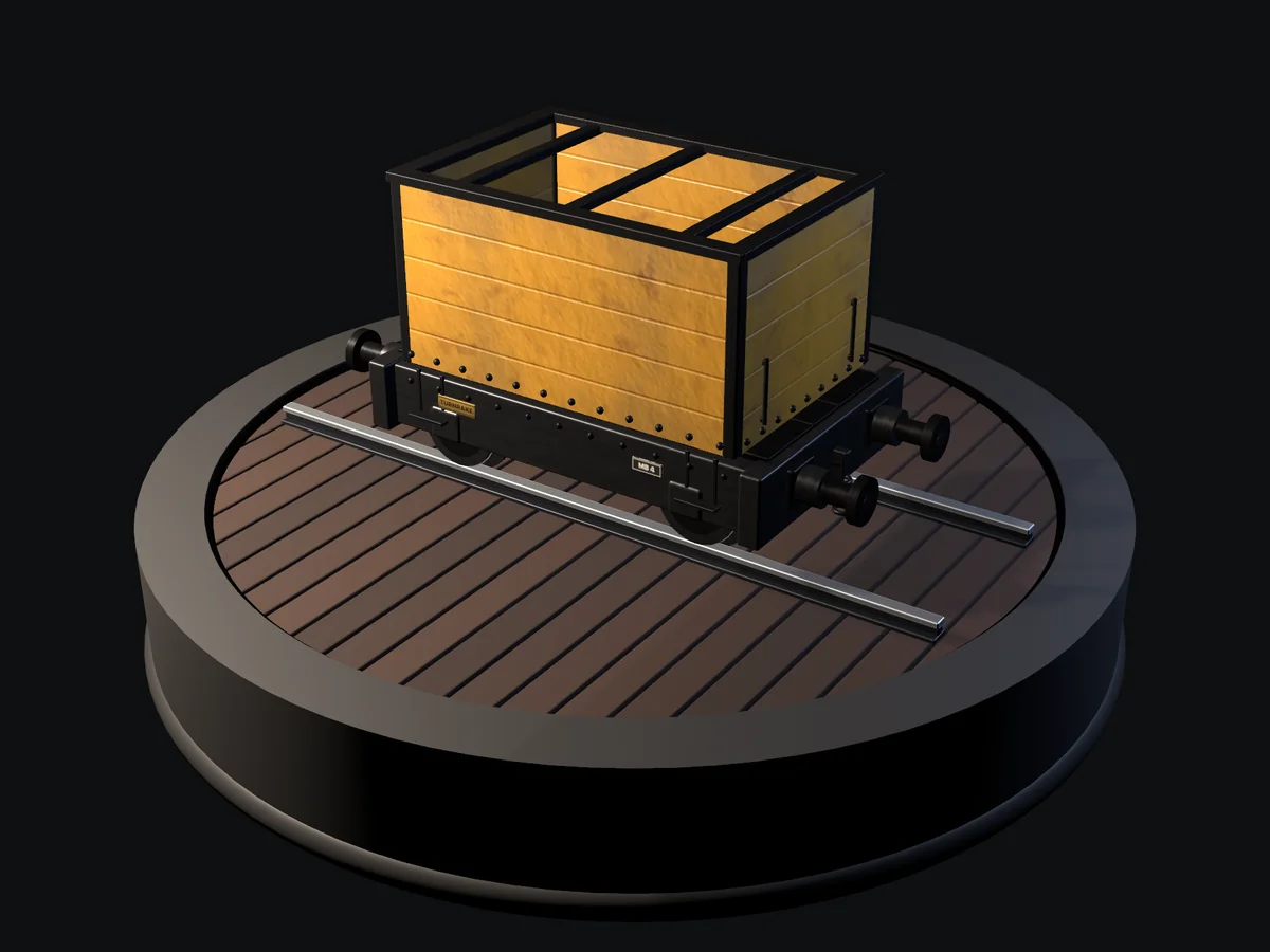 The TurnRake hopper on the inspection turntable