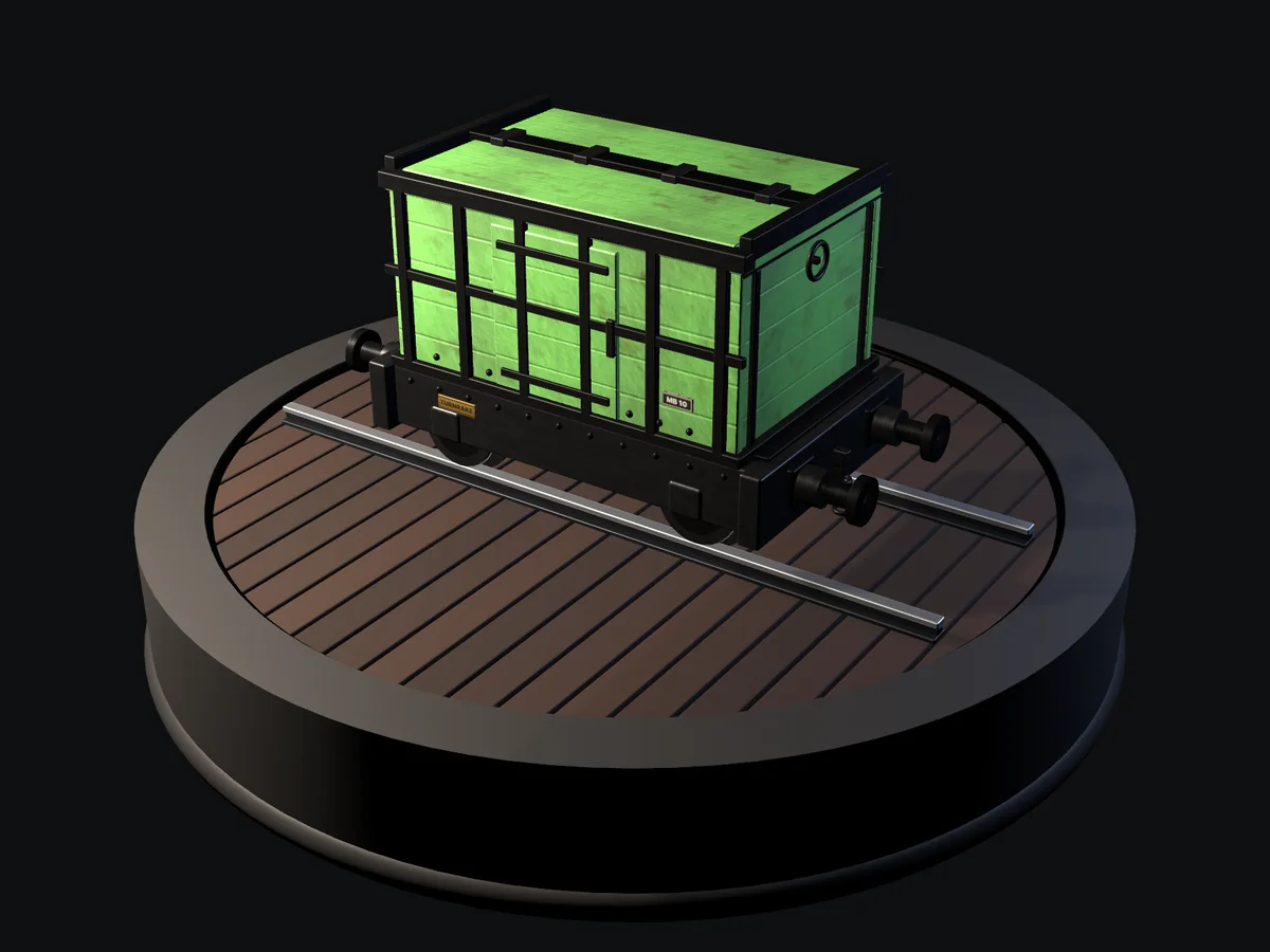 The TurnRake sliding-roof van on the inspection turntable