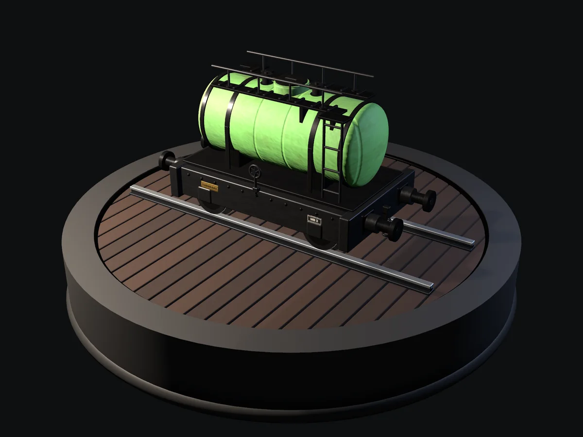 The TurnRake tank wagon on the inspection turntable